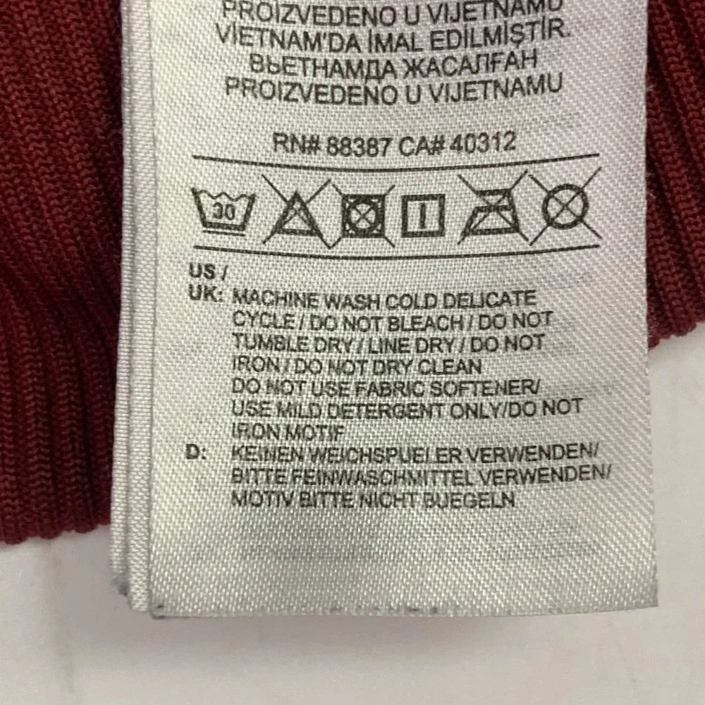 Adidas Men Burgundy All Over Text Logo Embossed‎ Hoodie Pullover Size L